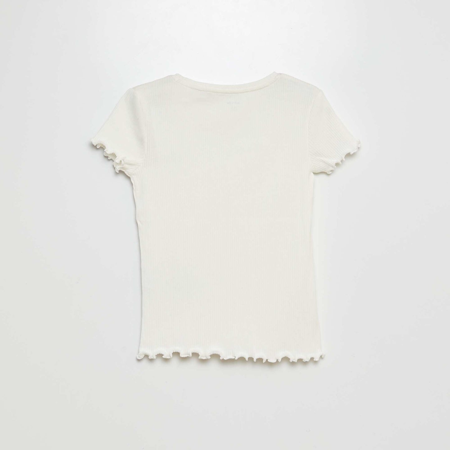 Ribbed cotton T-shirt WHITE