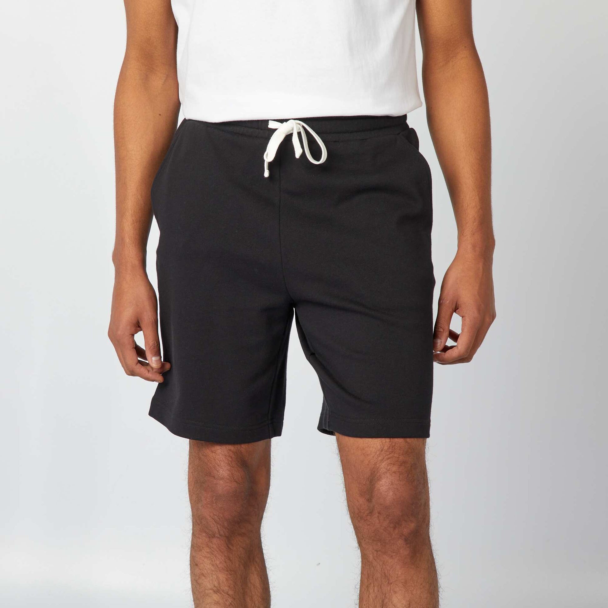 Lightweight sweatshirt fabric Bermuda shorts BLACK