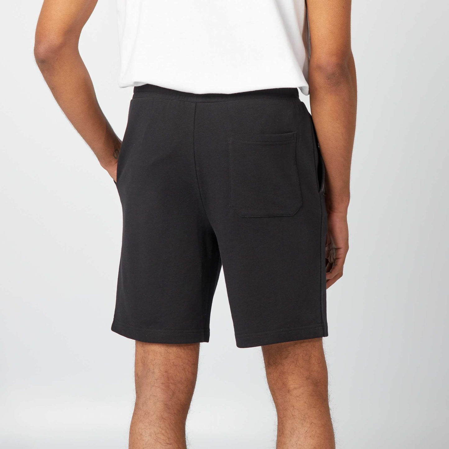 Lightweight sweatshirt fabric Bermuda shorts BLACK
