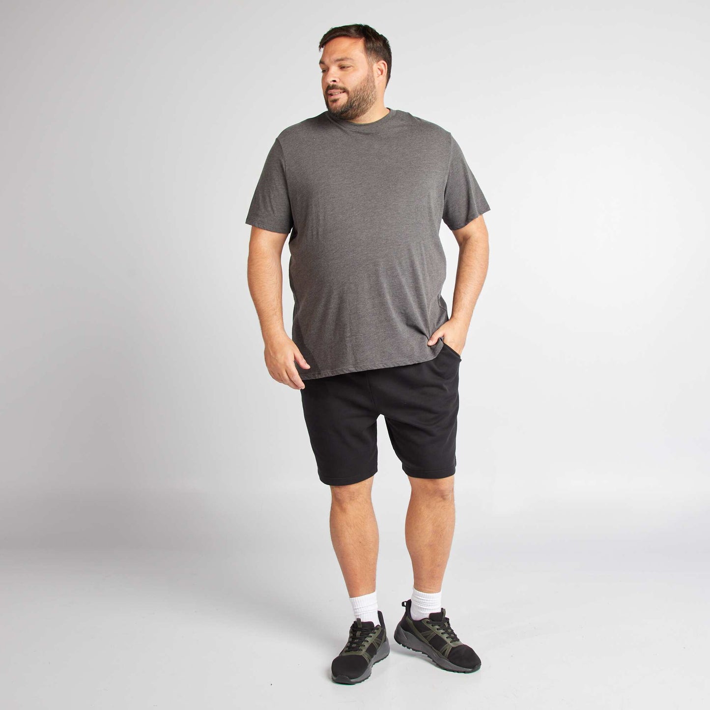 Sweatshirt fabric shorts BLACK
