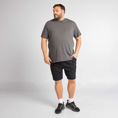 Sweatshirt fabric shorts BLACK