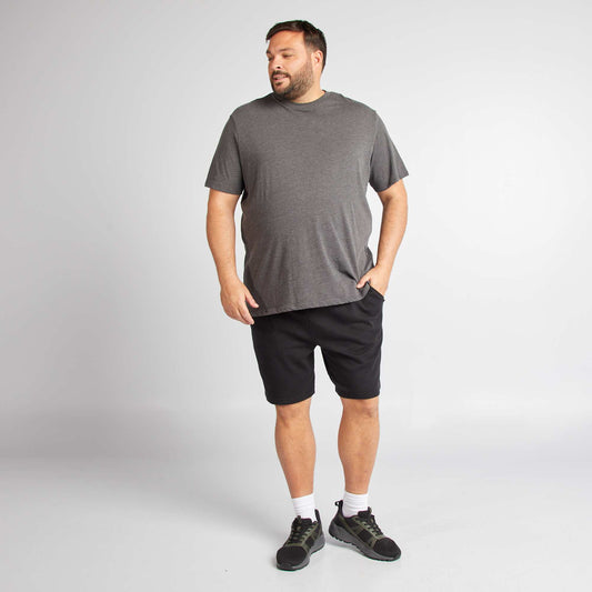 Sweatshirt fabric shorts BLACK