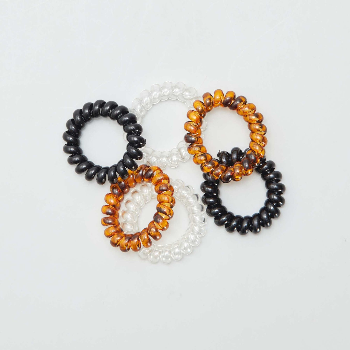 6-Pack of Twisted Hair Ties BLACK