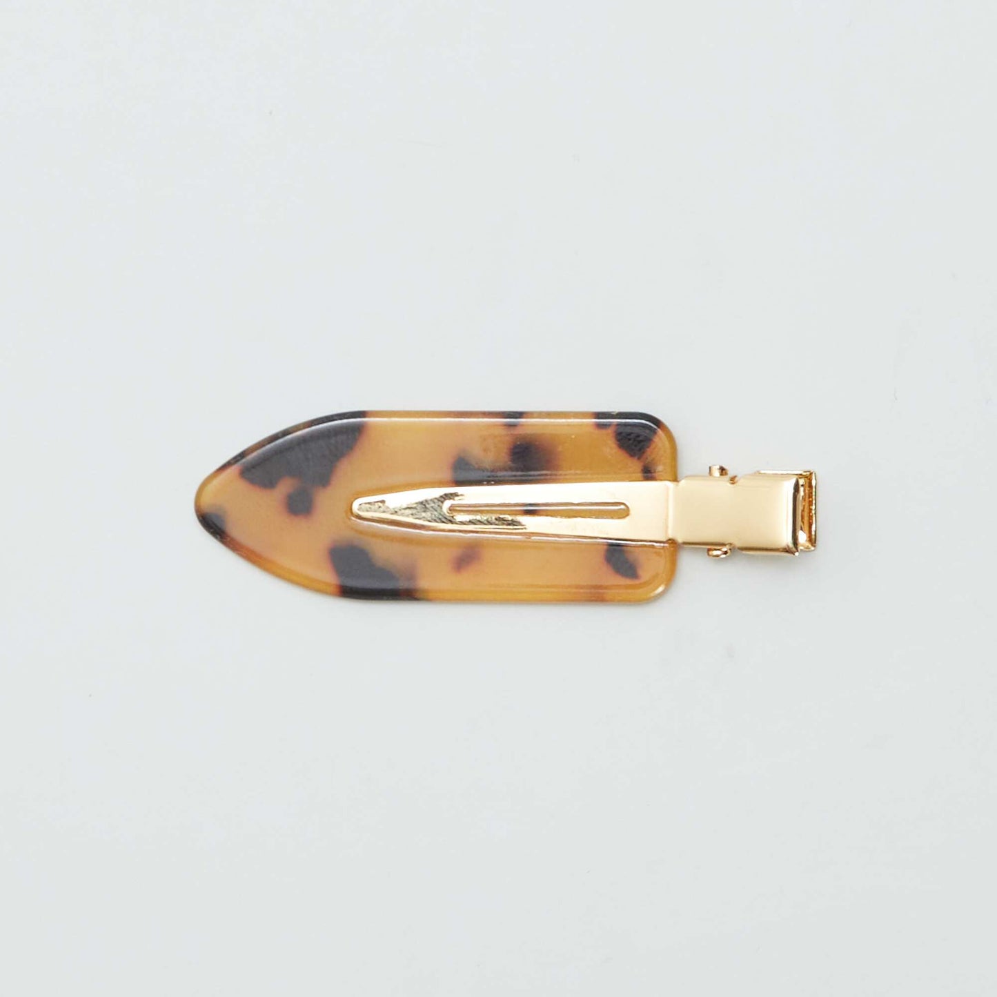 Flat leopard print hair clips - pack of 4 BROWN
