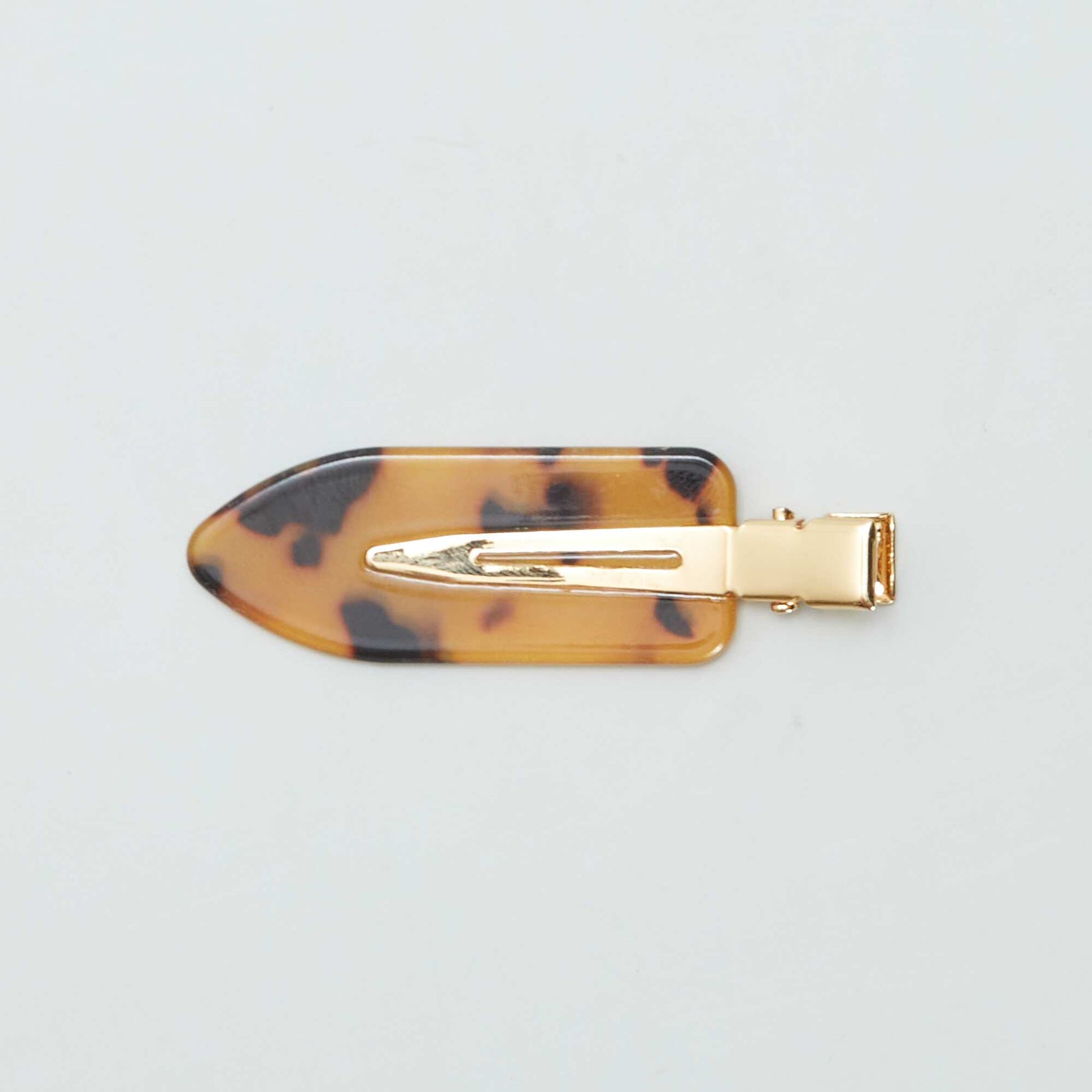 Flat leopard print hair clips - pack of 4 BROWN