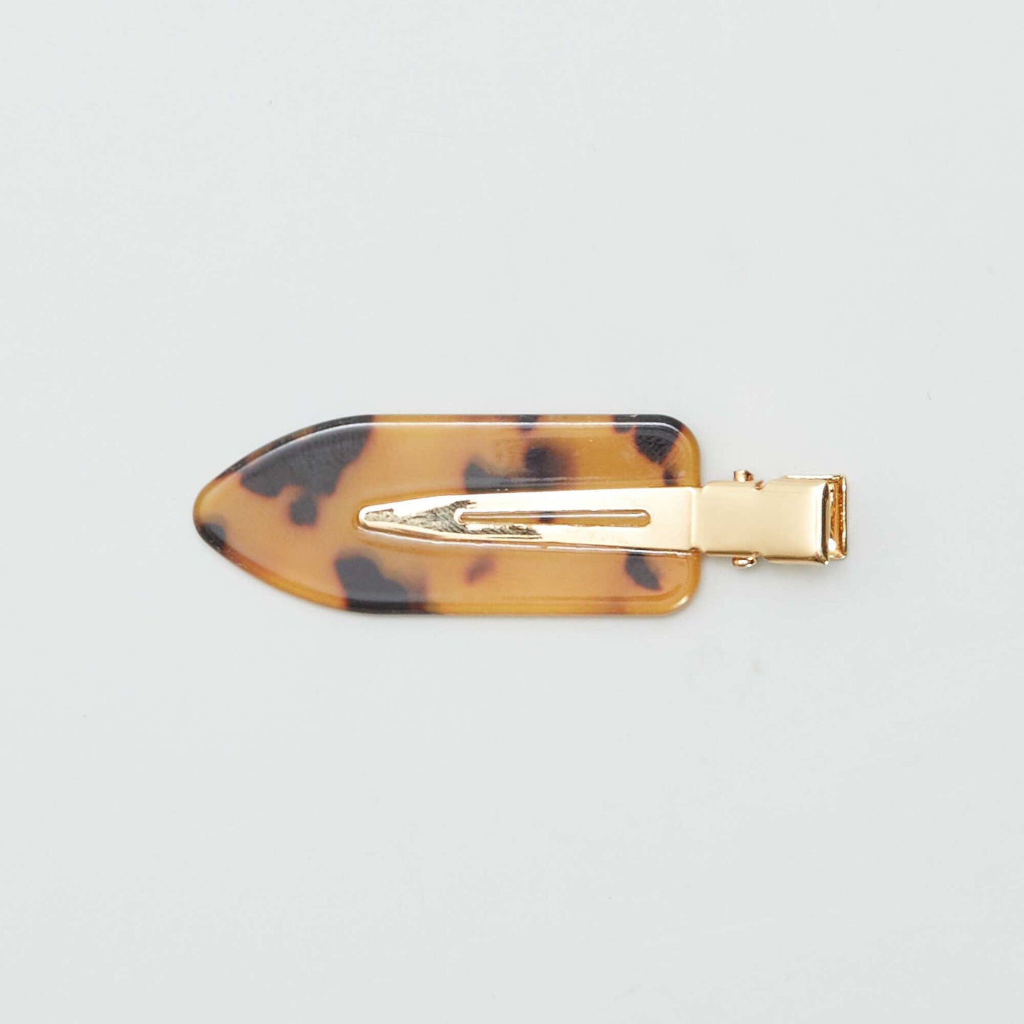 Flat leopard print hair clips - pack of 4 BROWN