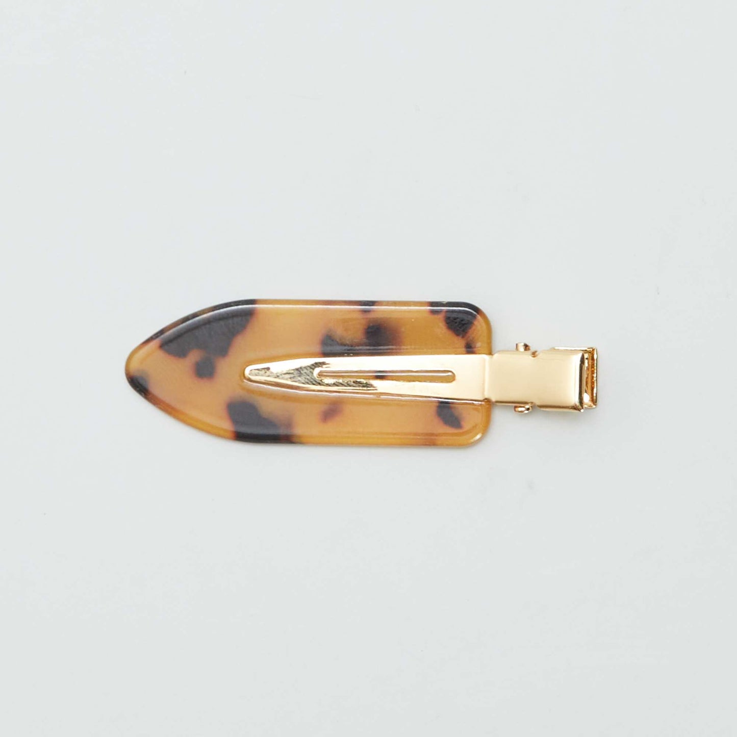 Flat leopard print hair clips - pack of 4 BROWN