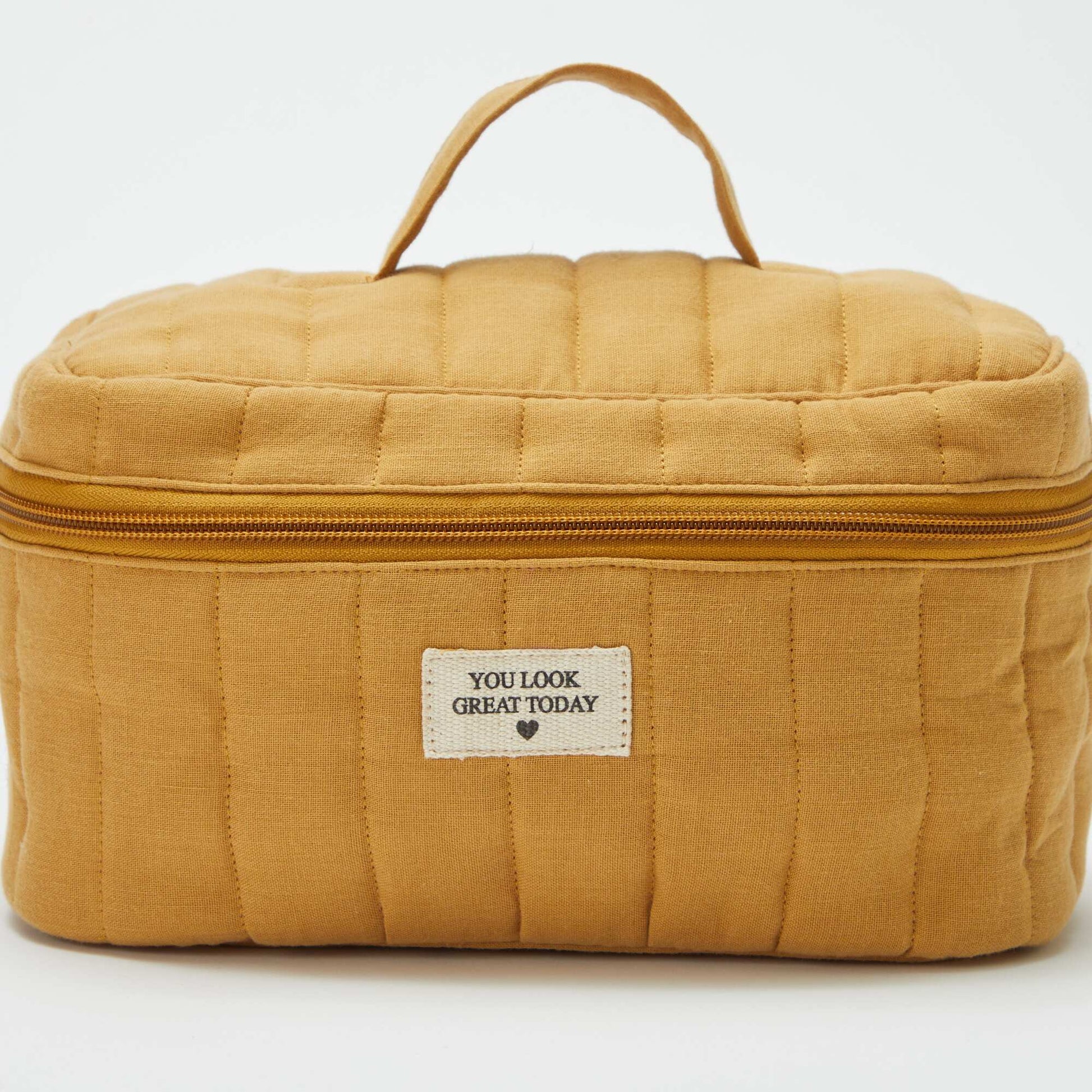 Cotton gauze vanity case YELLOW
