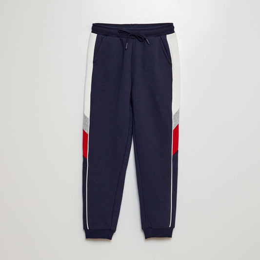Colourblock sweatshirt fabric joggers BLUE