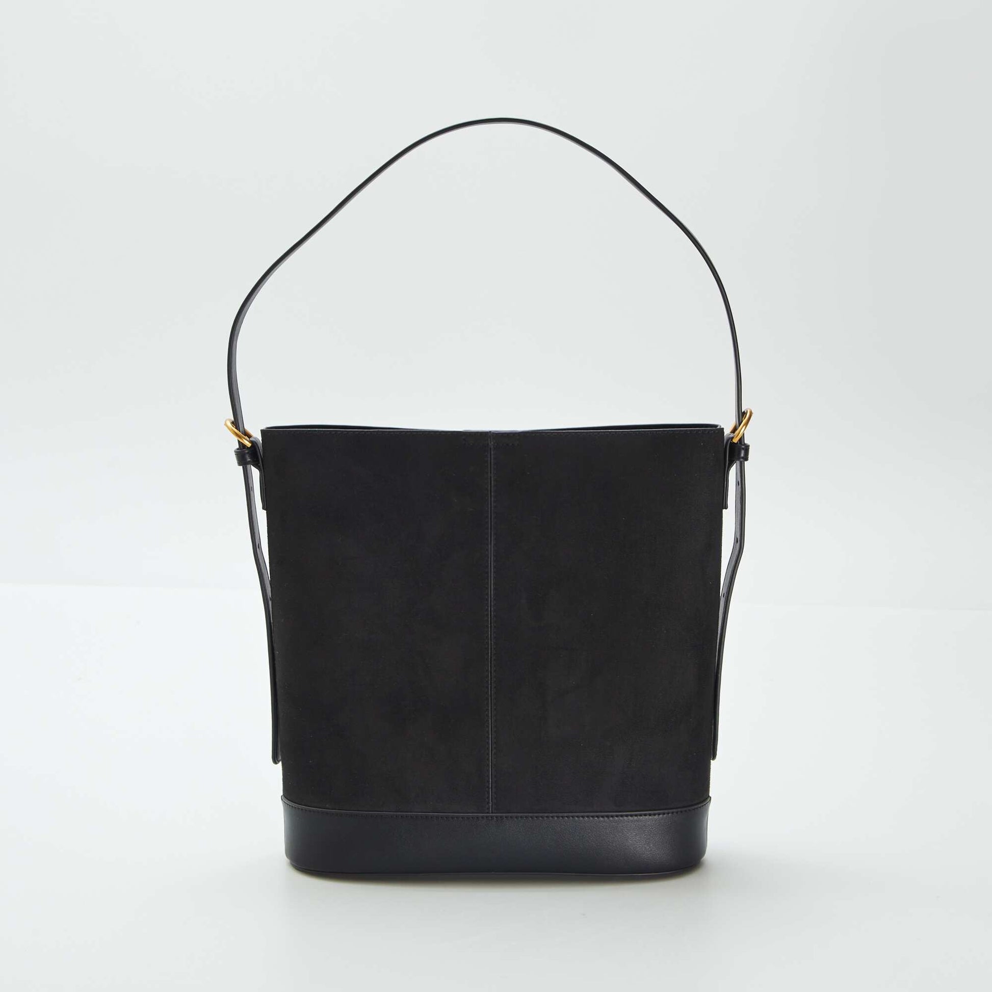Dual-fabric bucket bag BLACK