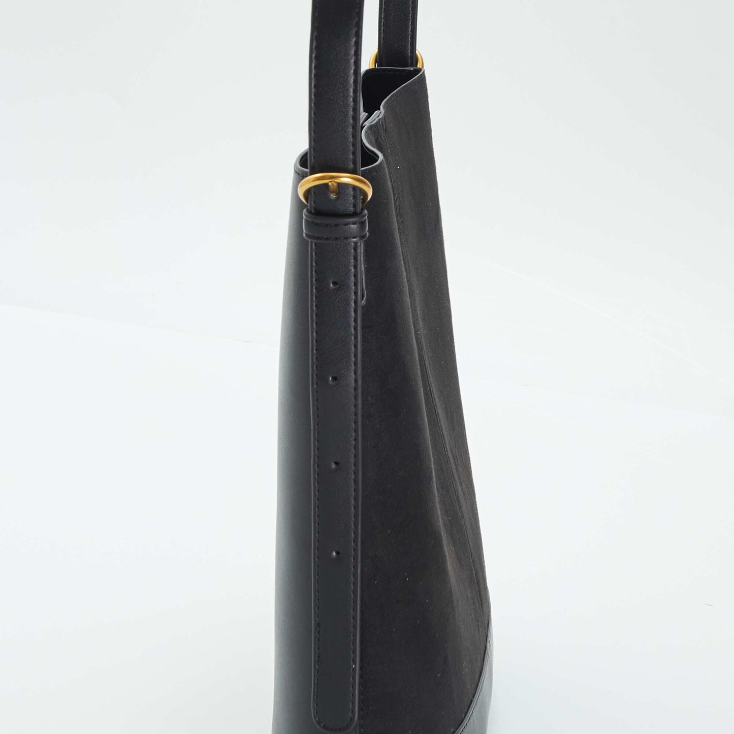 Dual-fabric bucket bag BLACK