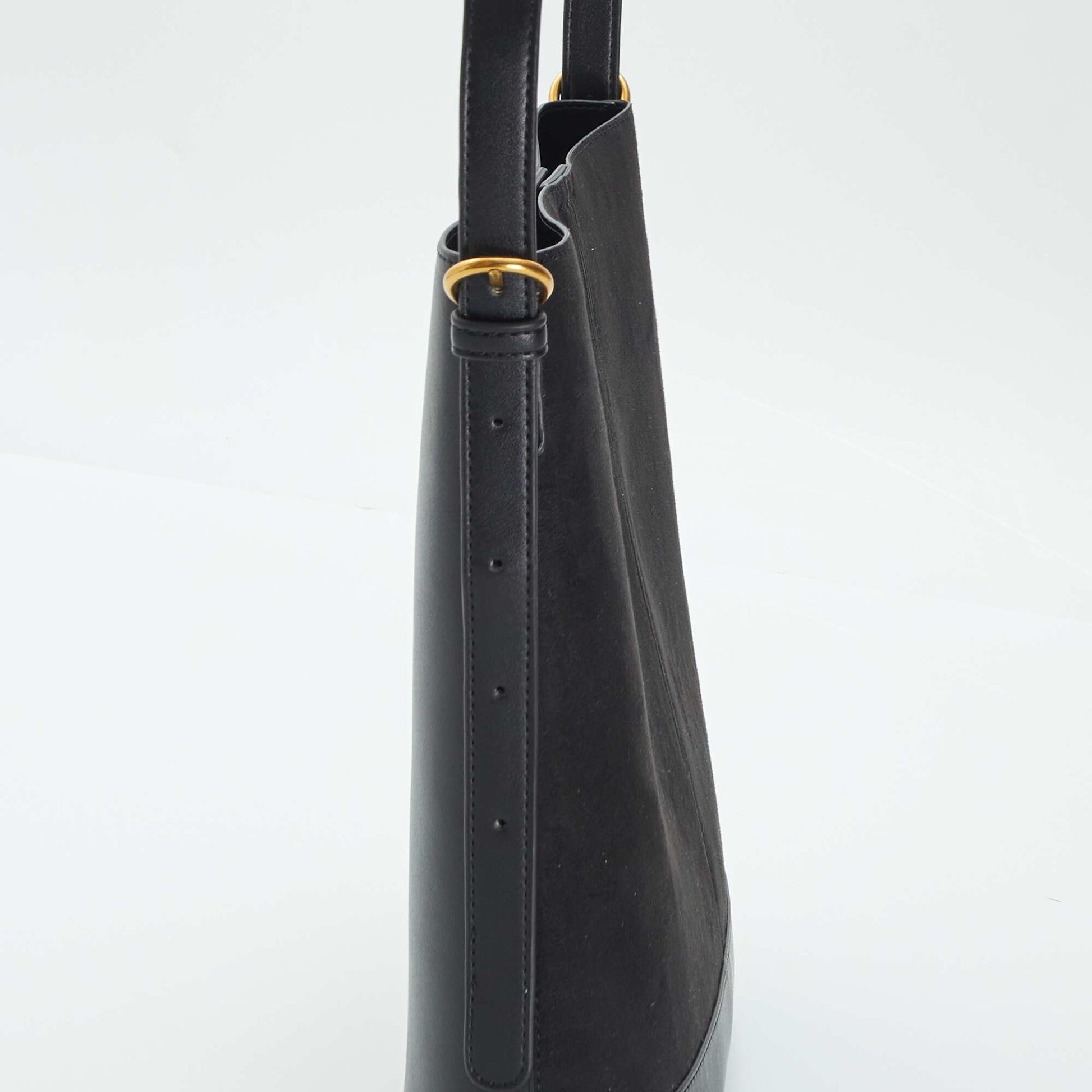 Dual-fabric bucket bag BLACK