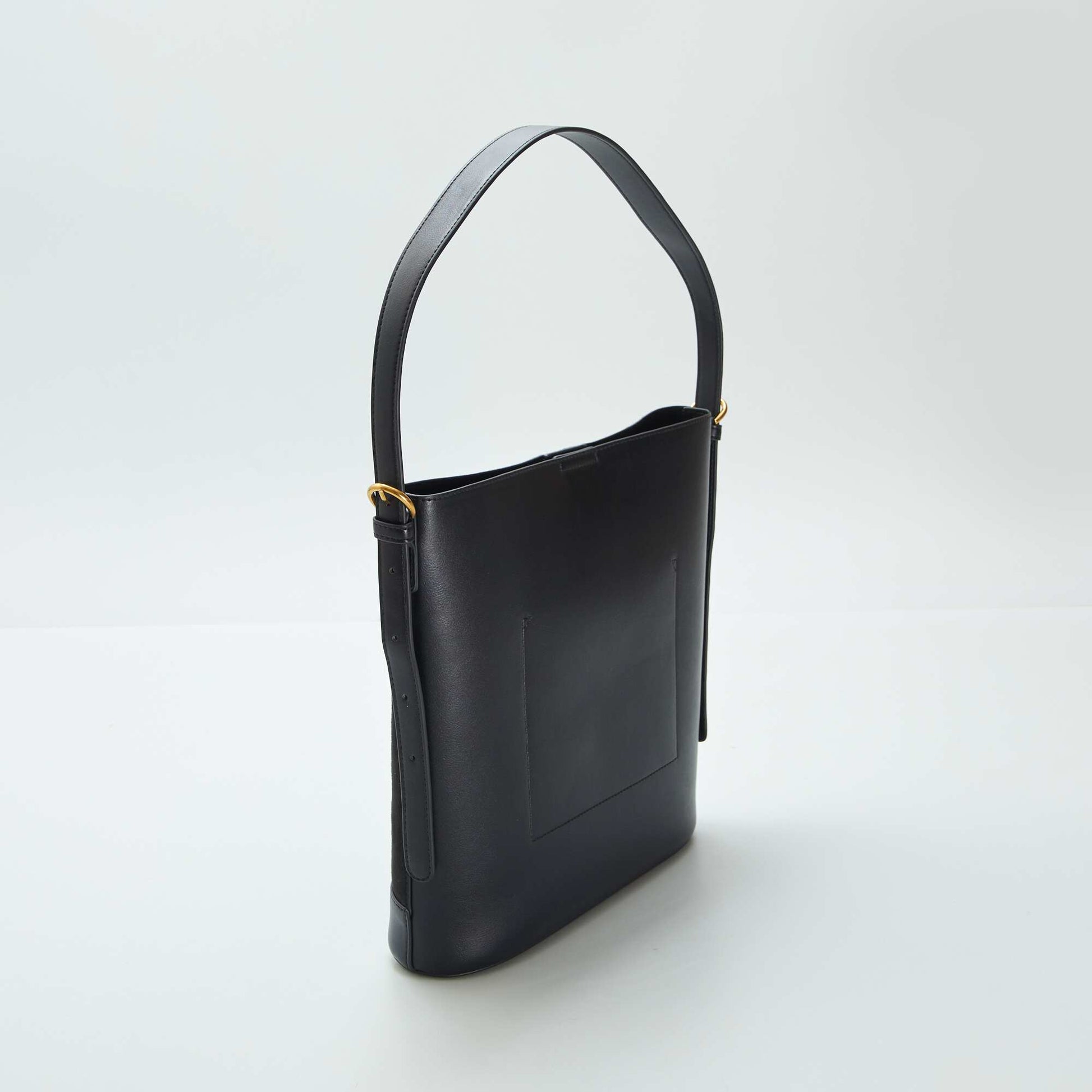 Dual-fabric bucket bag BLACK