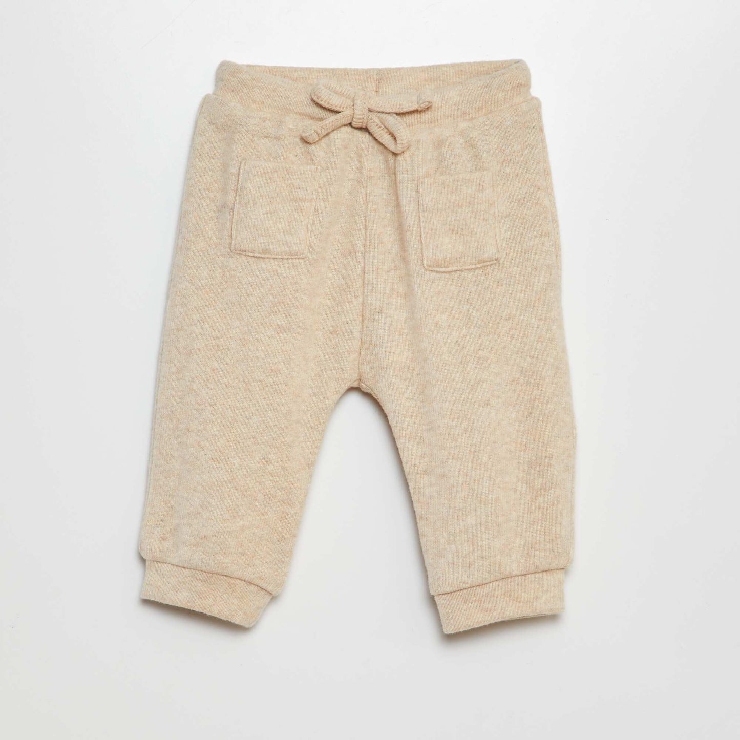 Plush knit trousers BEIGE