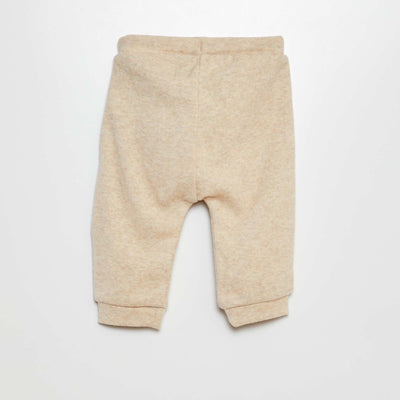 Plush knit trousers BEIGE