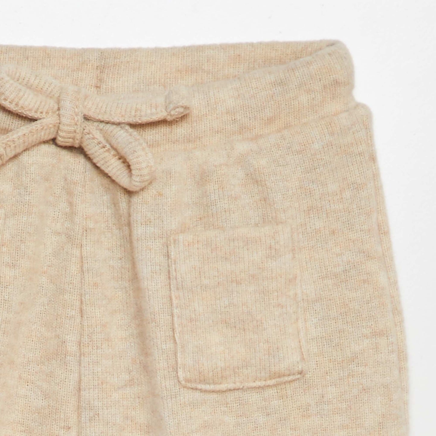 Plush knit trousers BEIGE