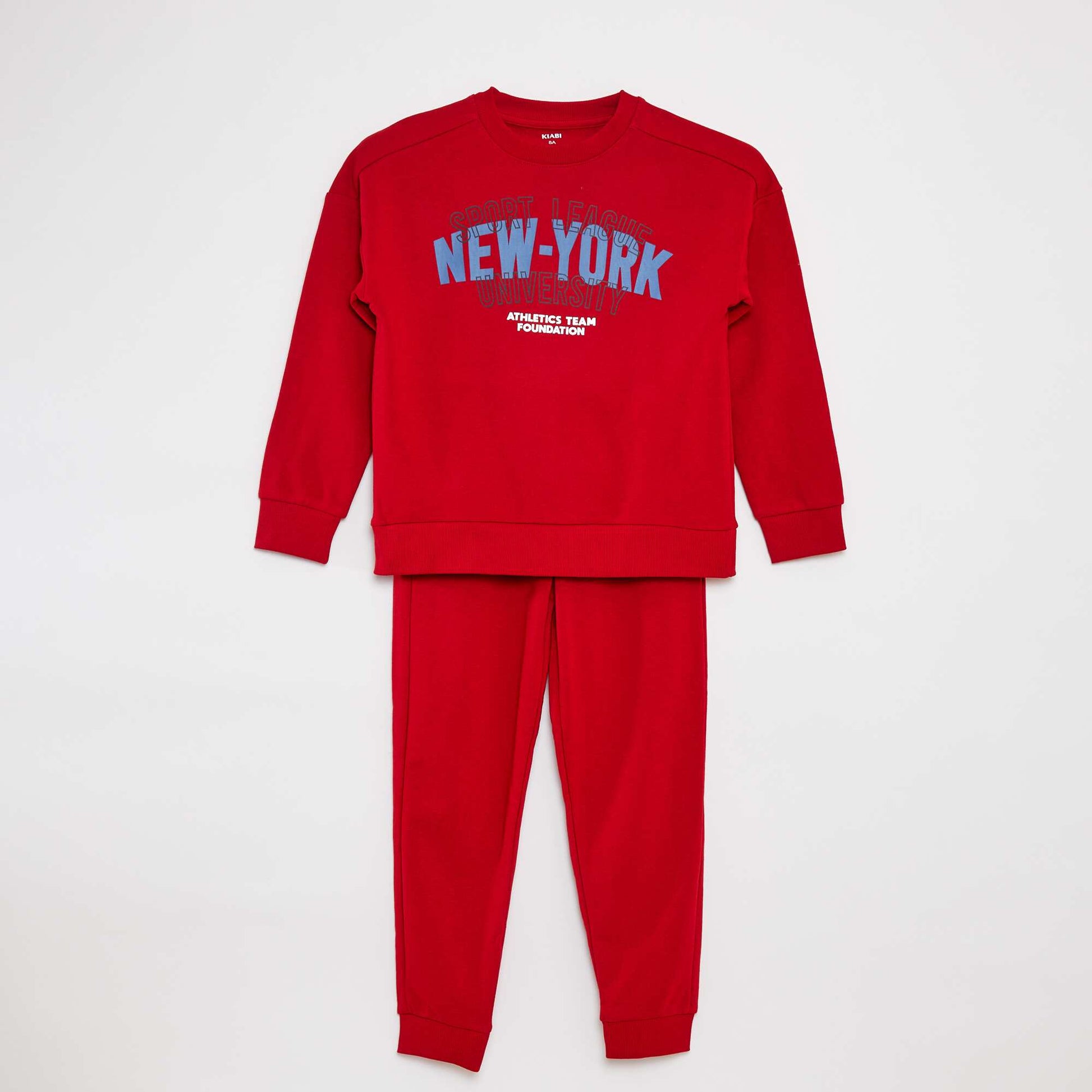 Printed sweatshirt and trousers set - 2-piece set RED