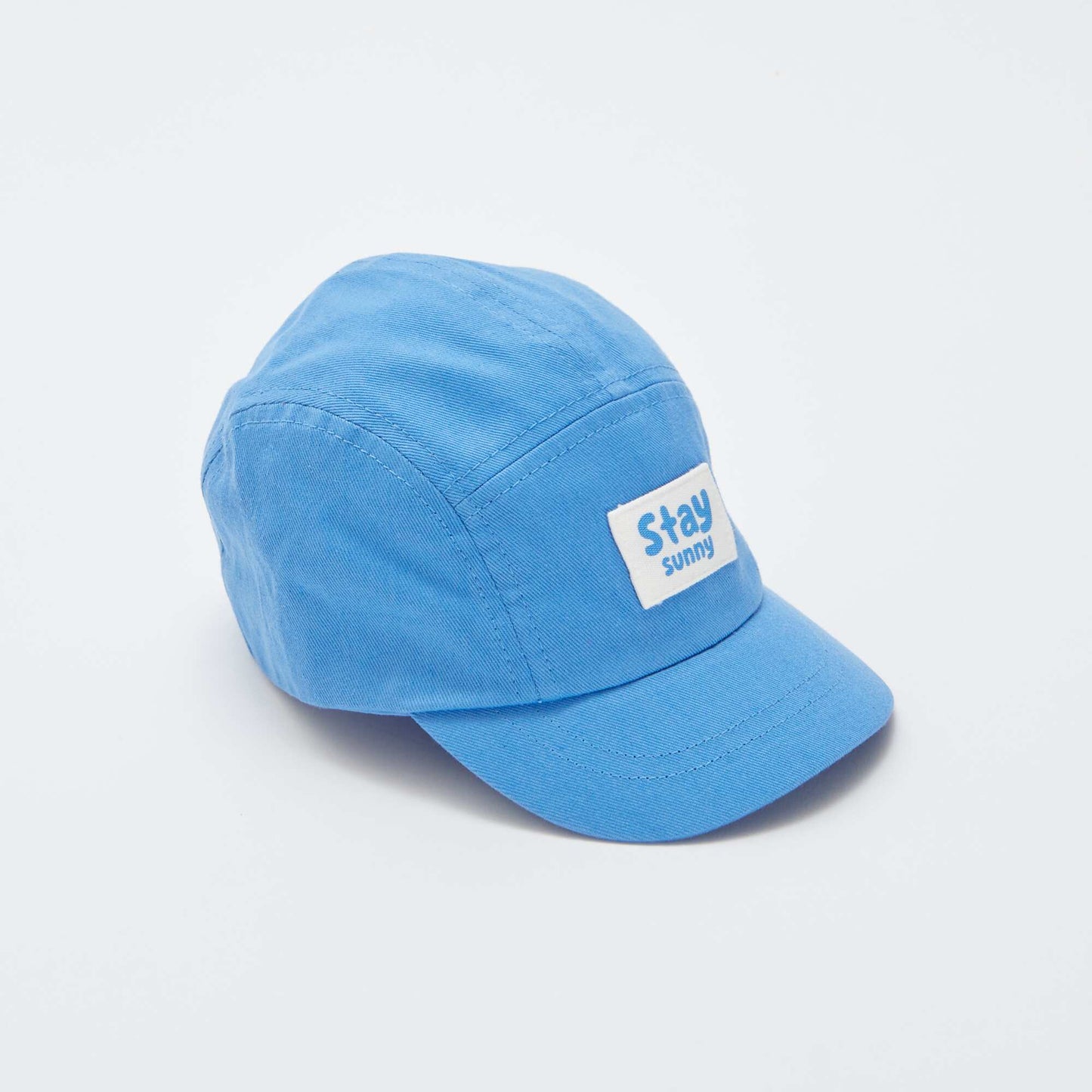 Cap with 'Stay sunny' message patch BLUE