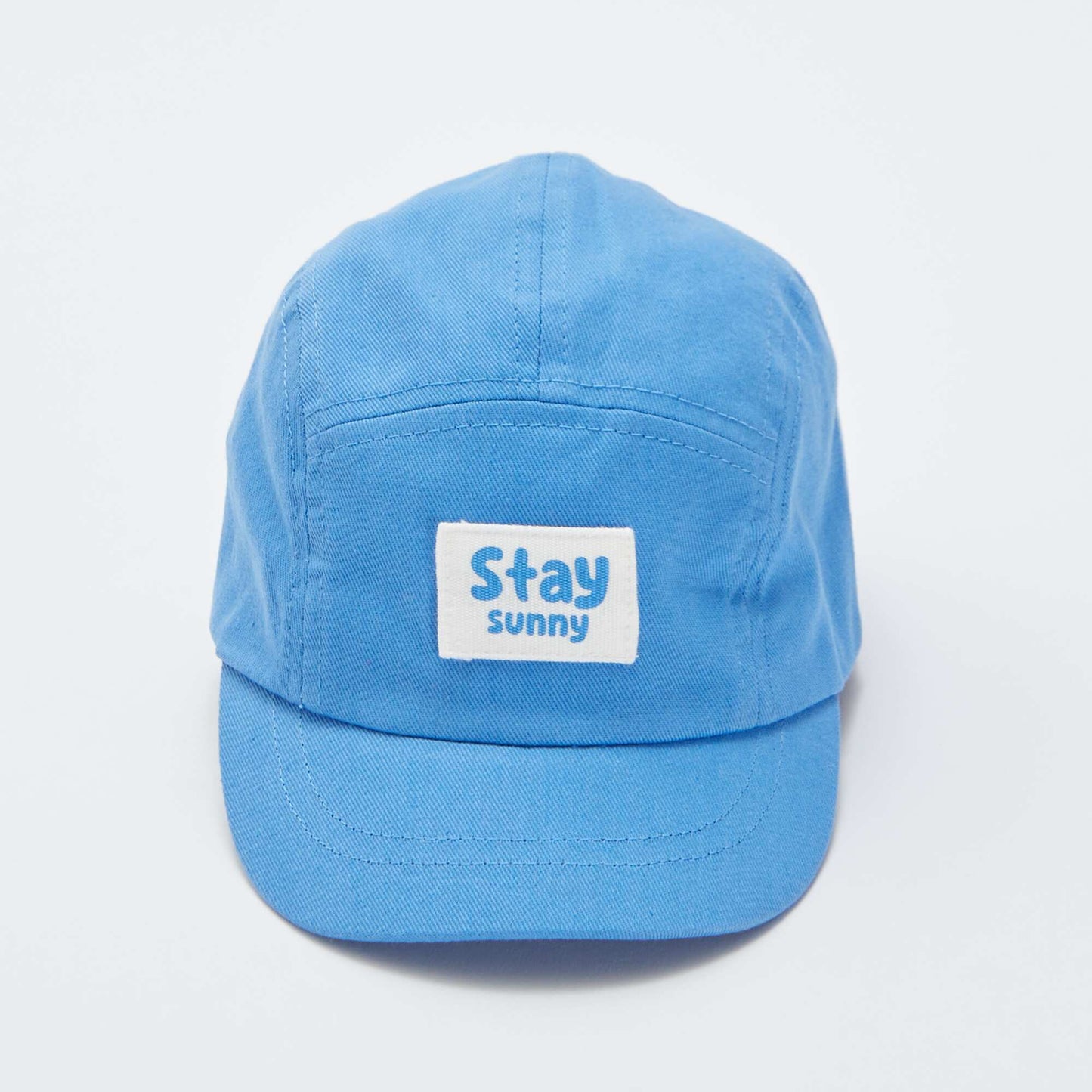 Cap with 'Stay sunny' message patch BLUE