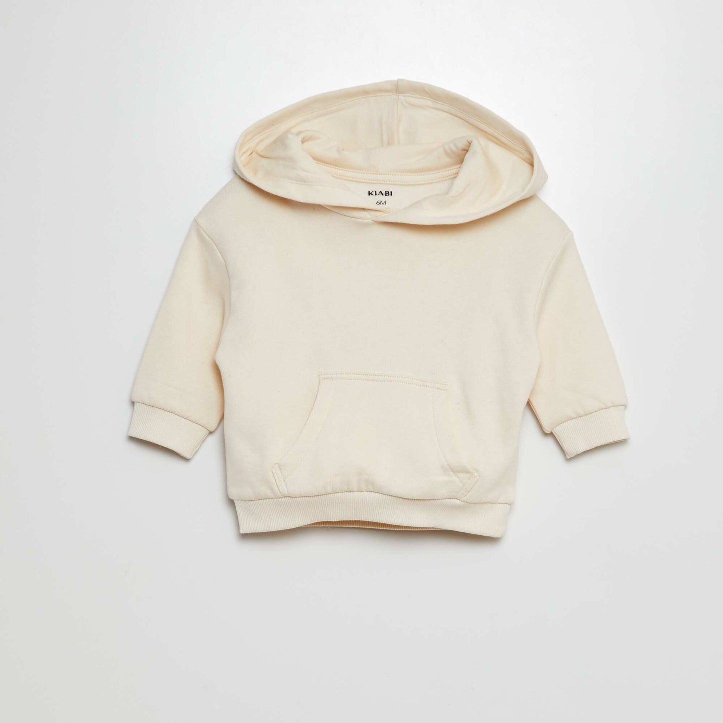 Plain sweatshirt fabric hoodie WHITE