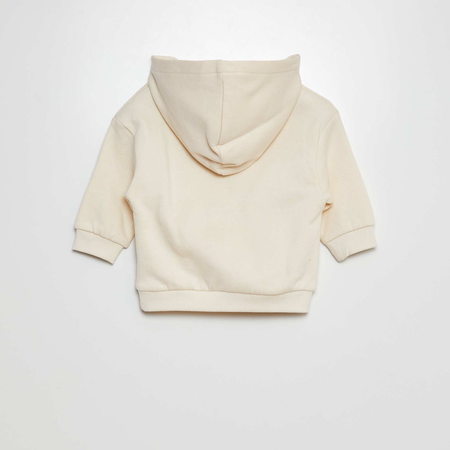 Plain sweatshirt fabric hoodie WHITE