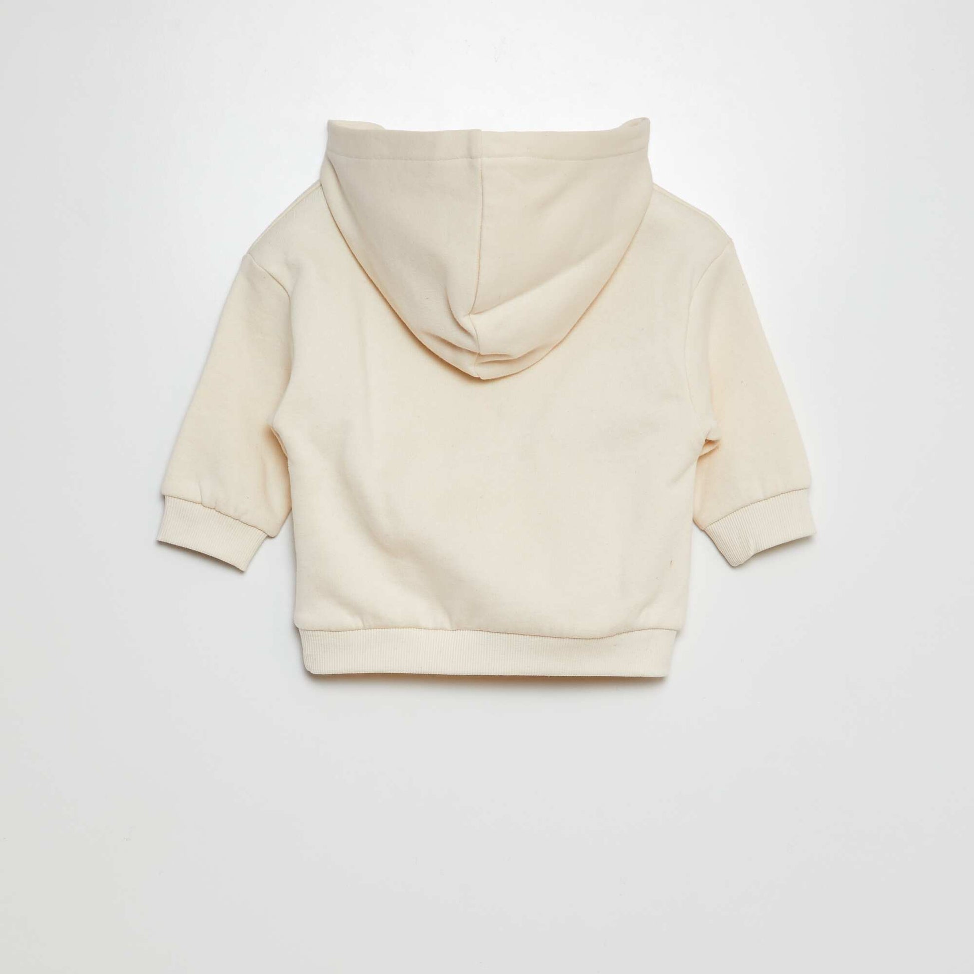 Plain sweatshirt fabric hoodie WHITE
