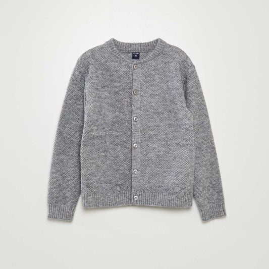 Warm garter stitch cardigan GREY