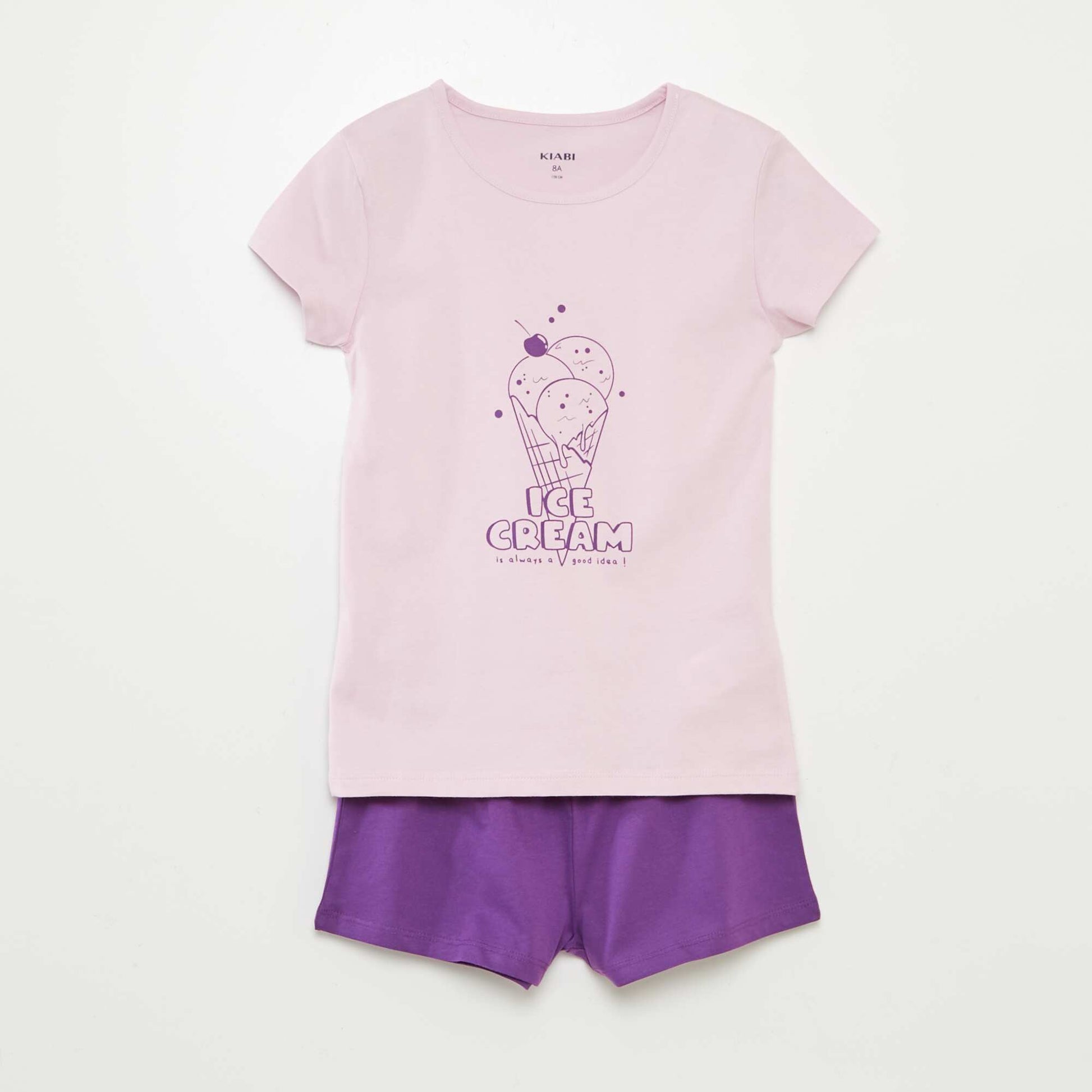 T-shirt + shorts pyjama set - 2-piece set PURPLE