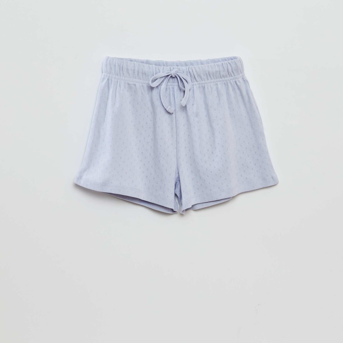 Pointelle T-shirt + shorts pyjama set BLUE
