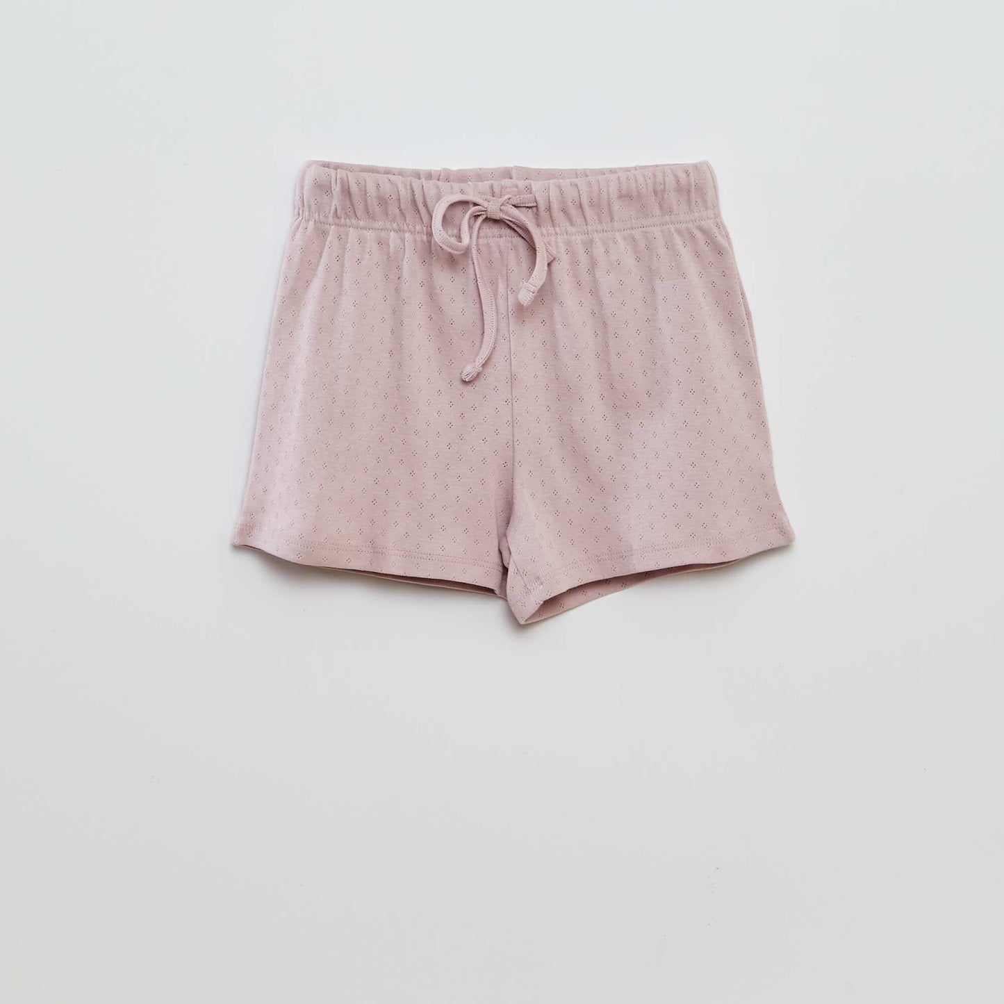 Pointelle T-shirt + shorts pyjama set PURPLE