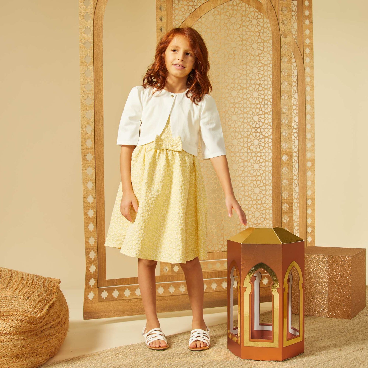 Jacquard party dress YELLOW