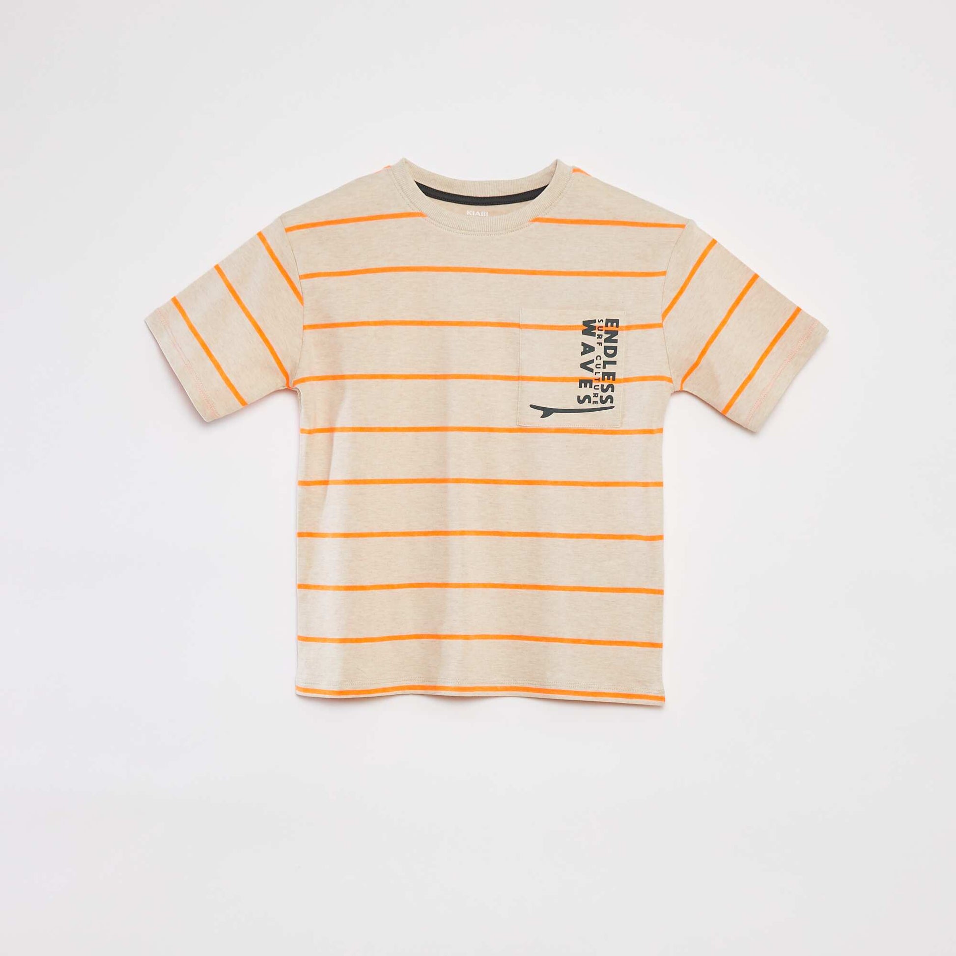 2-piece short pyjama set - printed T-shirt + shorts BEIGE