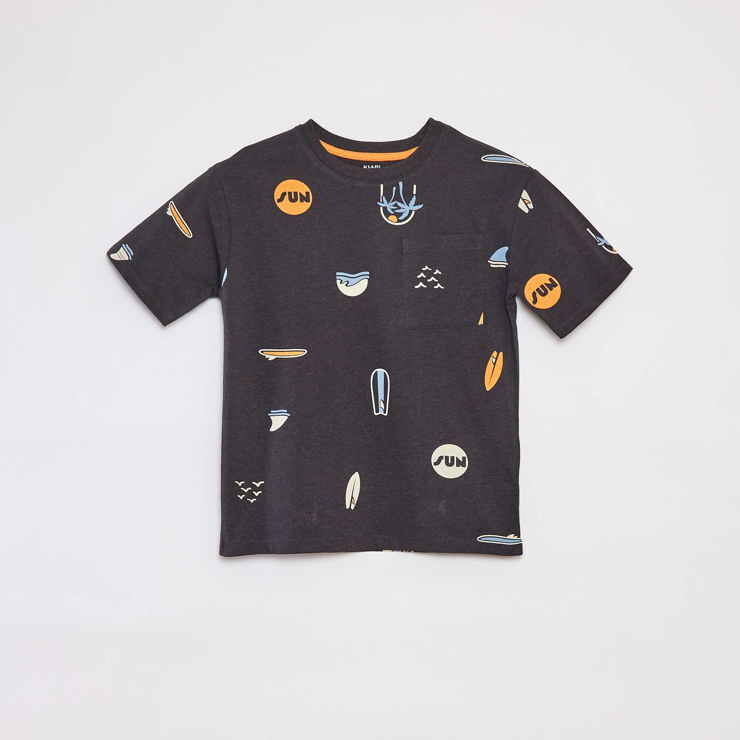2-piece short pyjama set - printed T-shirt + shorts GREY