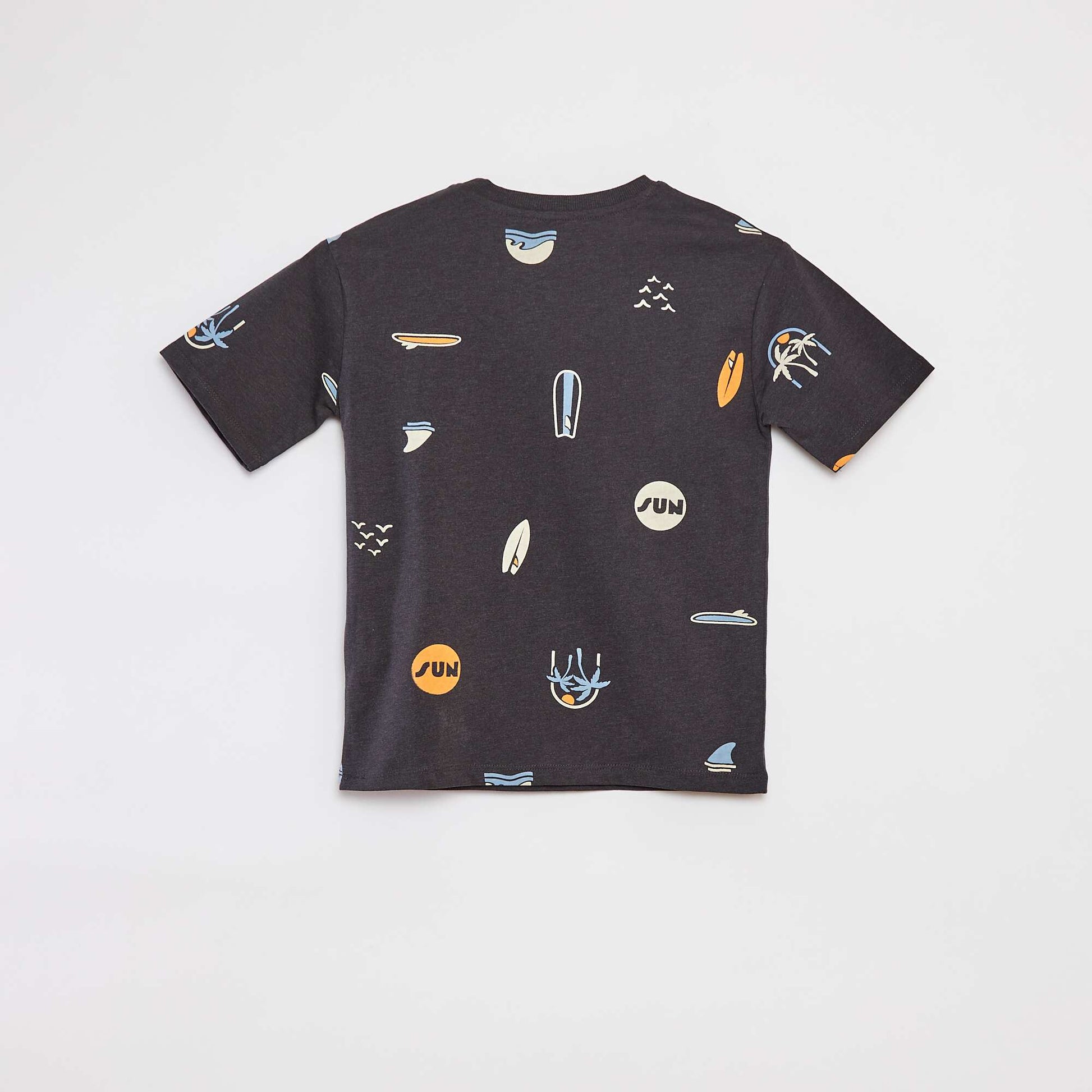 2-piece short pyjama set - printed T-shirt + shorts GREY