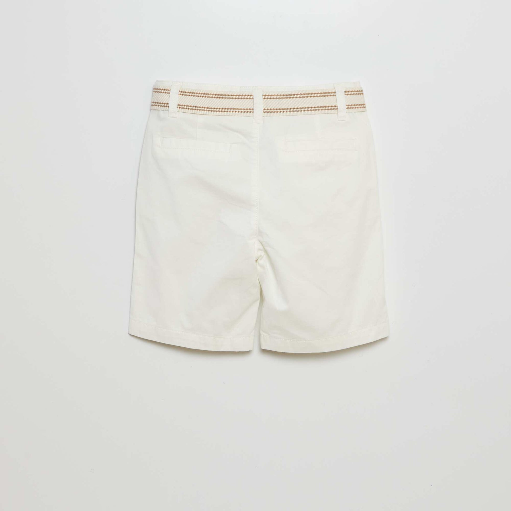 Lightweight Bermuda shorts with belt WHITE
