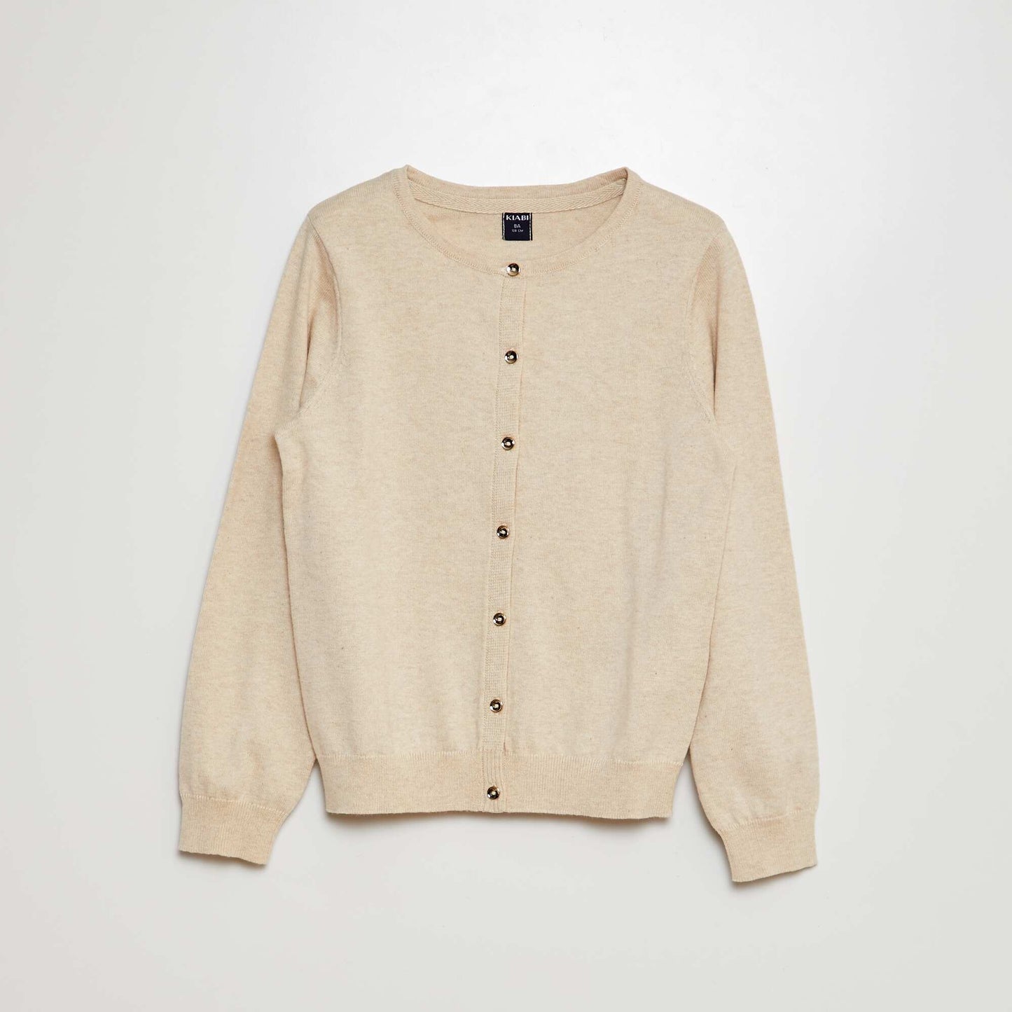 Plain knit cardigan BEIGE