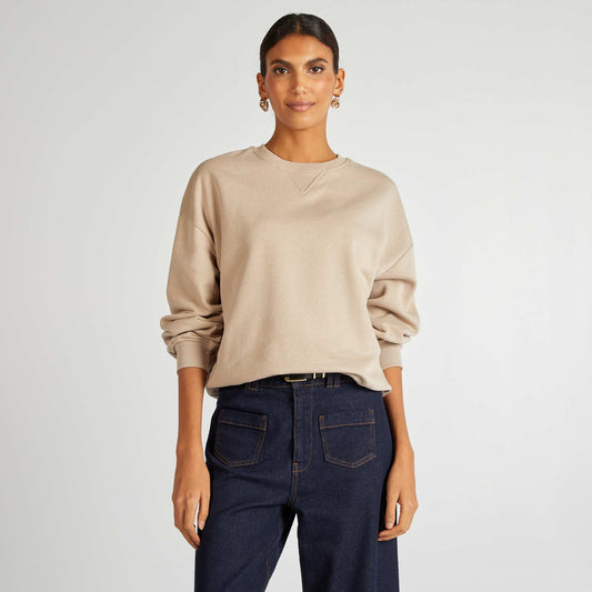Plain sweatshirt BEIGE