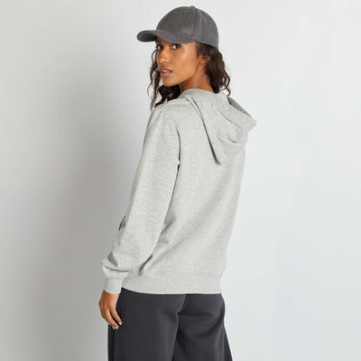 هودي بسحاب باللون الرمادي