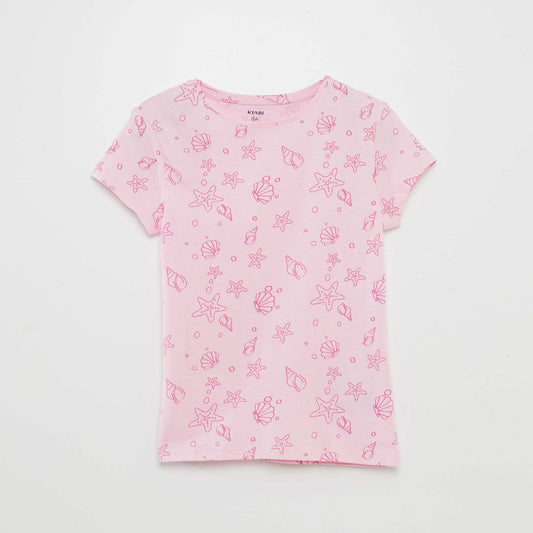 Printed basic T-shirt PINK