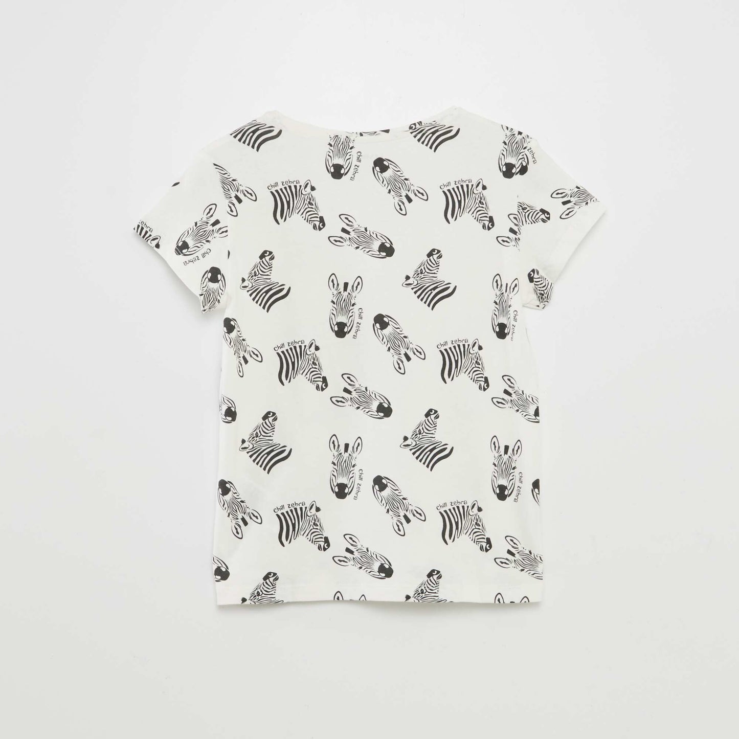 Printed basic T-shirt BEIGE