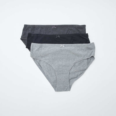 Pack of 3 stretch cotton briefs GREY