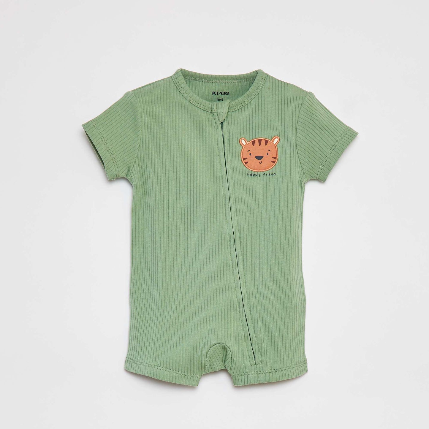 Lightweight zip-up sleepsuit GREEN