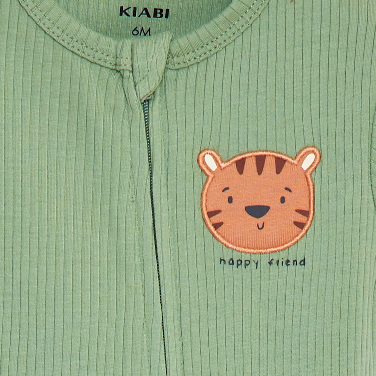 Lightweight zip-up sleepsuit GREEN
