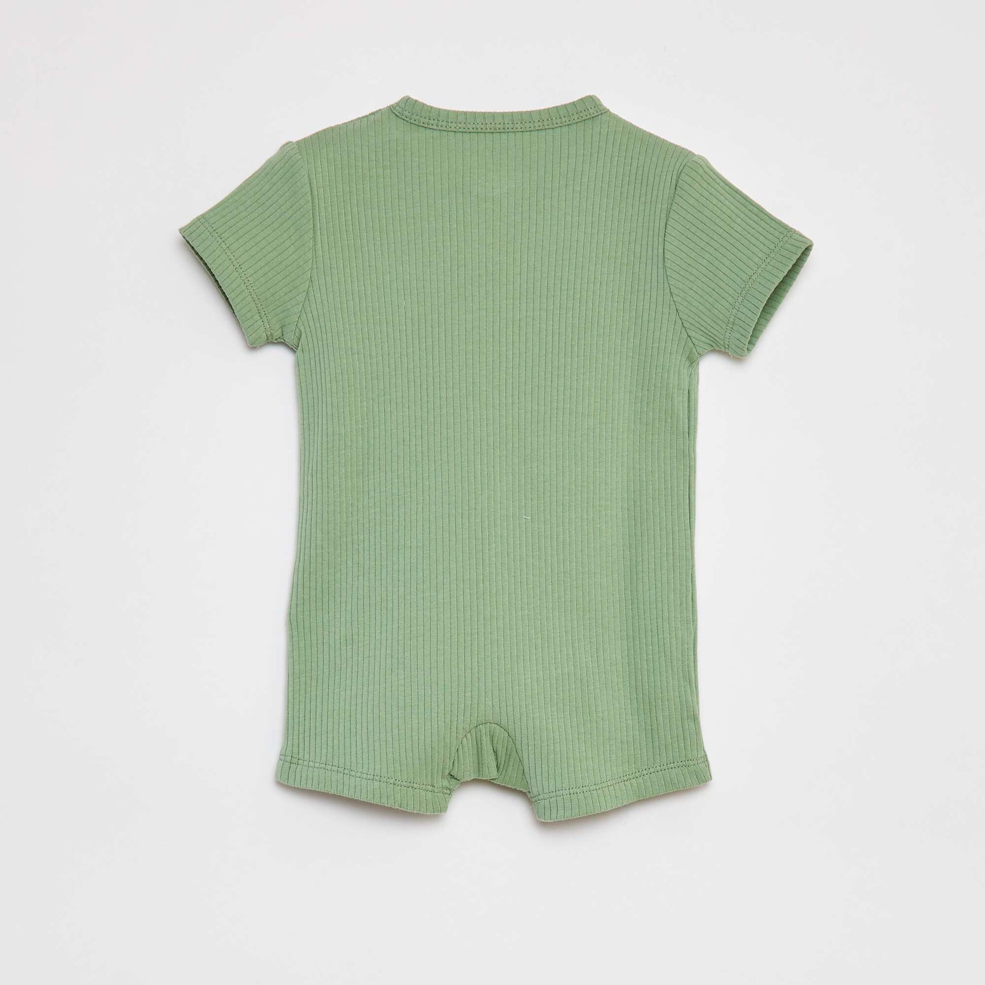 Lightweight zip-up sleepsuit GREEN