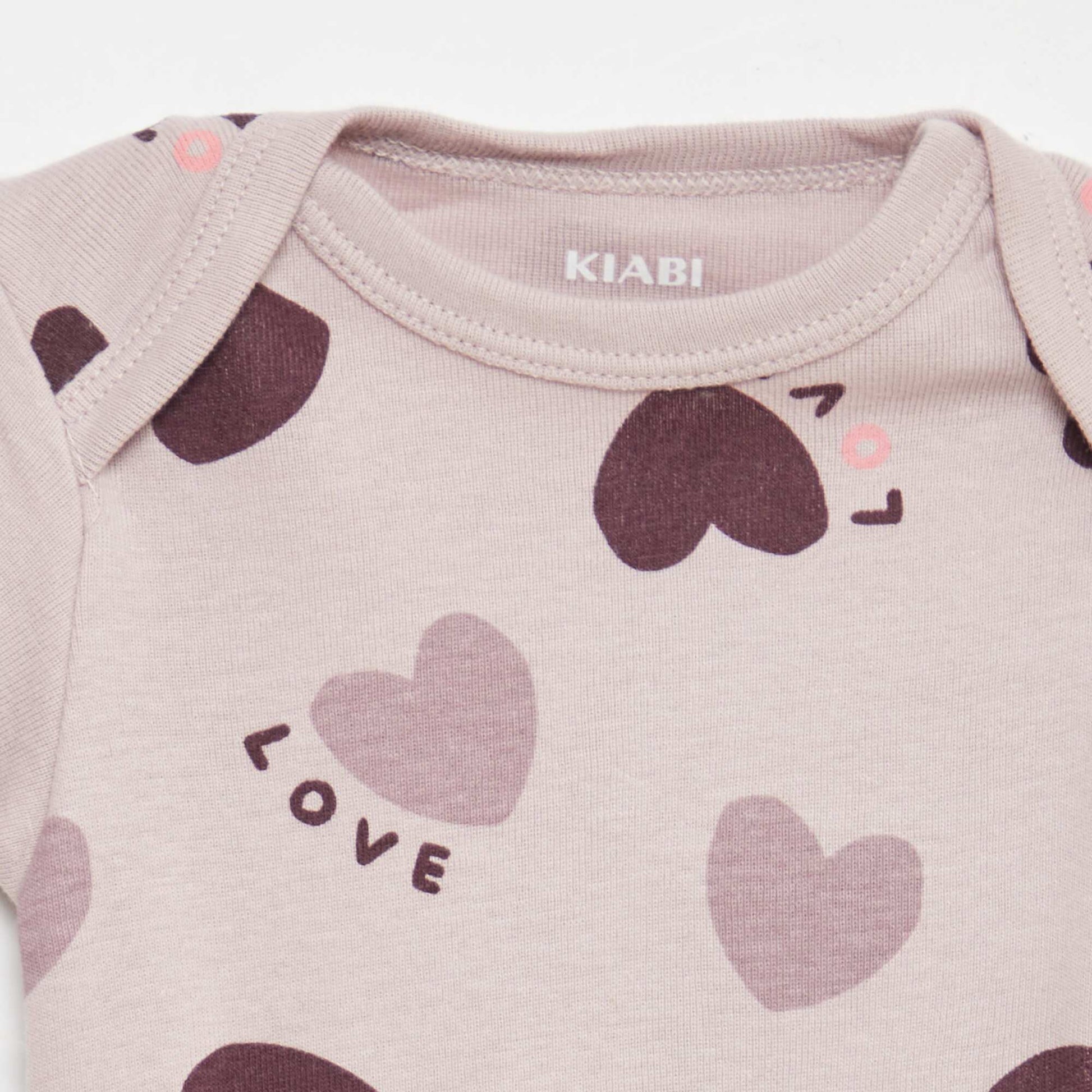 Printed Cotton Bodysuits - 3-Pack PURPLE