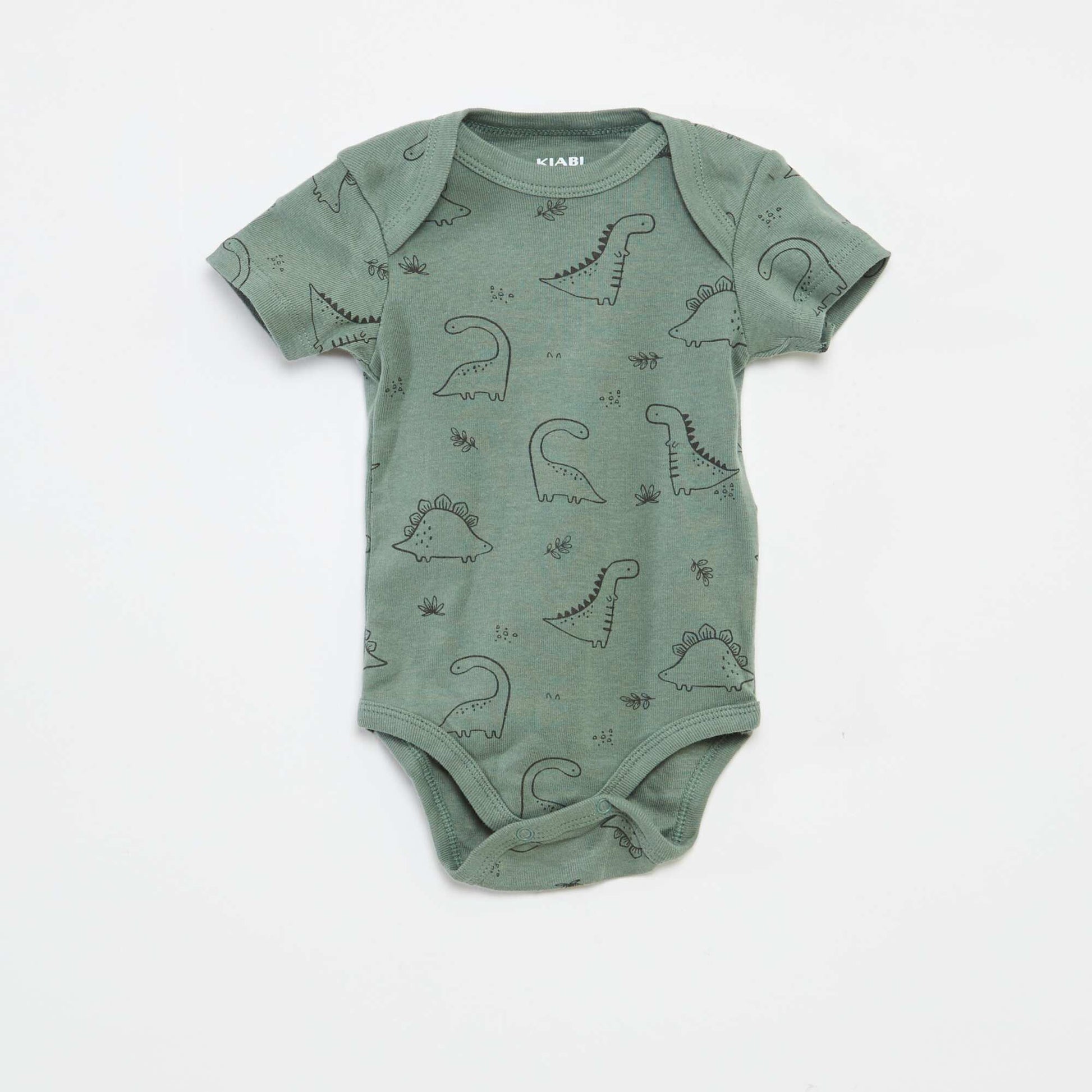 Printed Cotton Bodysuits - 3-Pack GREEN