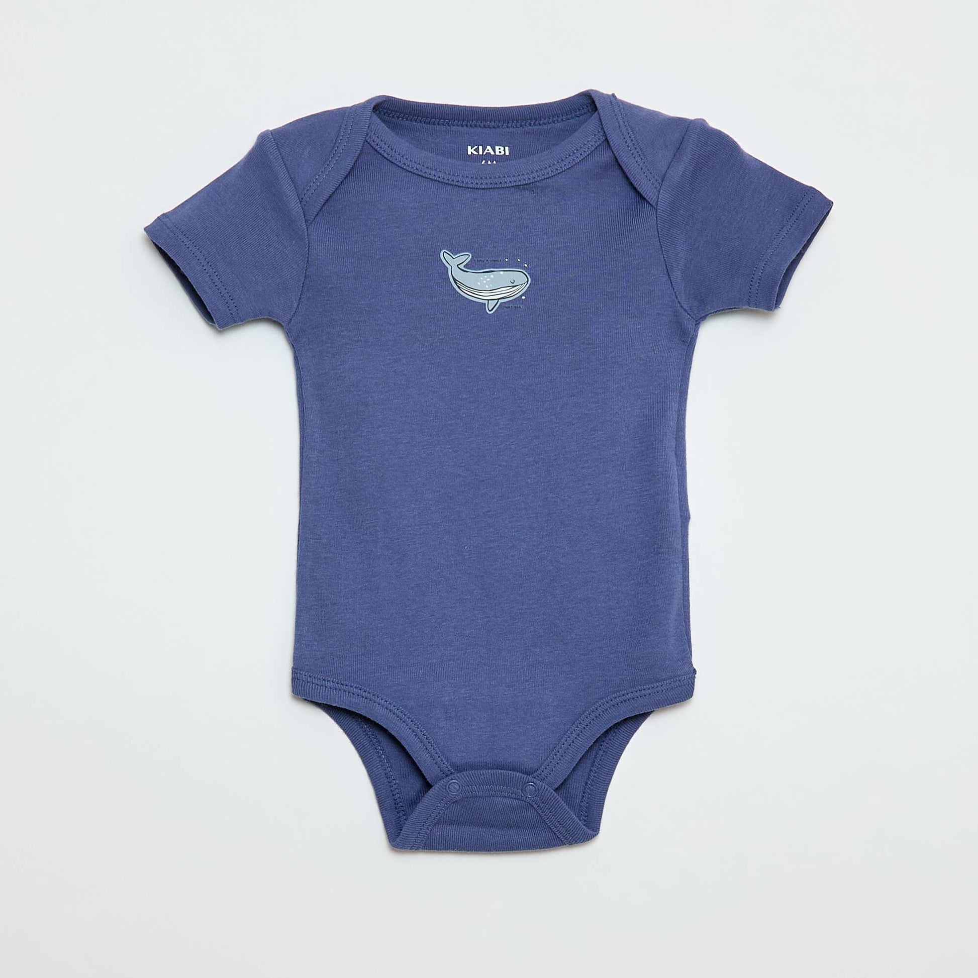 Printed cotton bodysuits - Pack of 3 BLUE