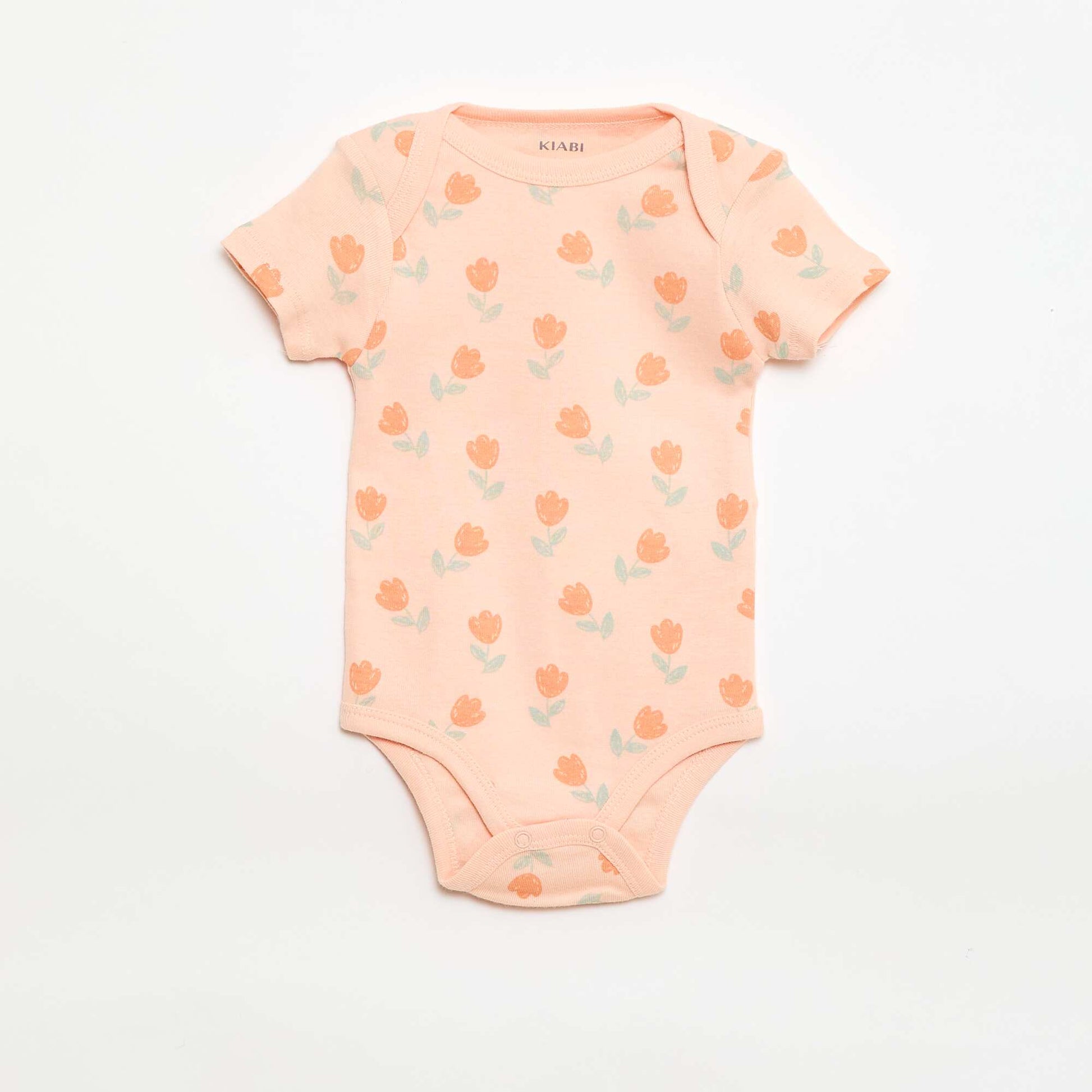 Printed cotton bodysuits - Pack of 3 ORANGE