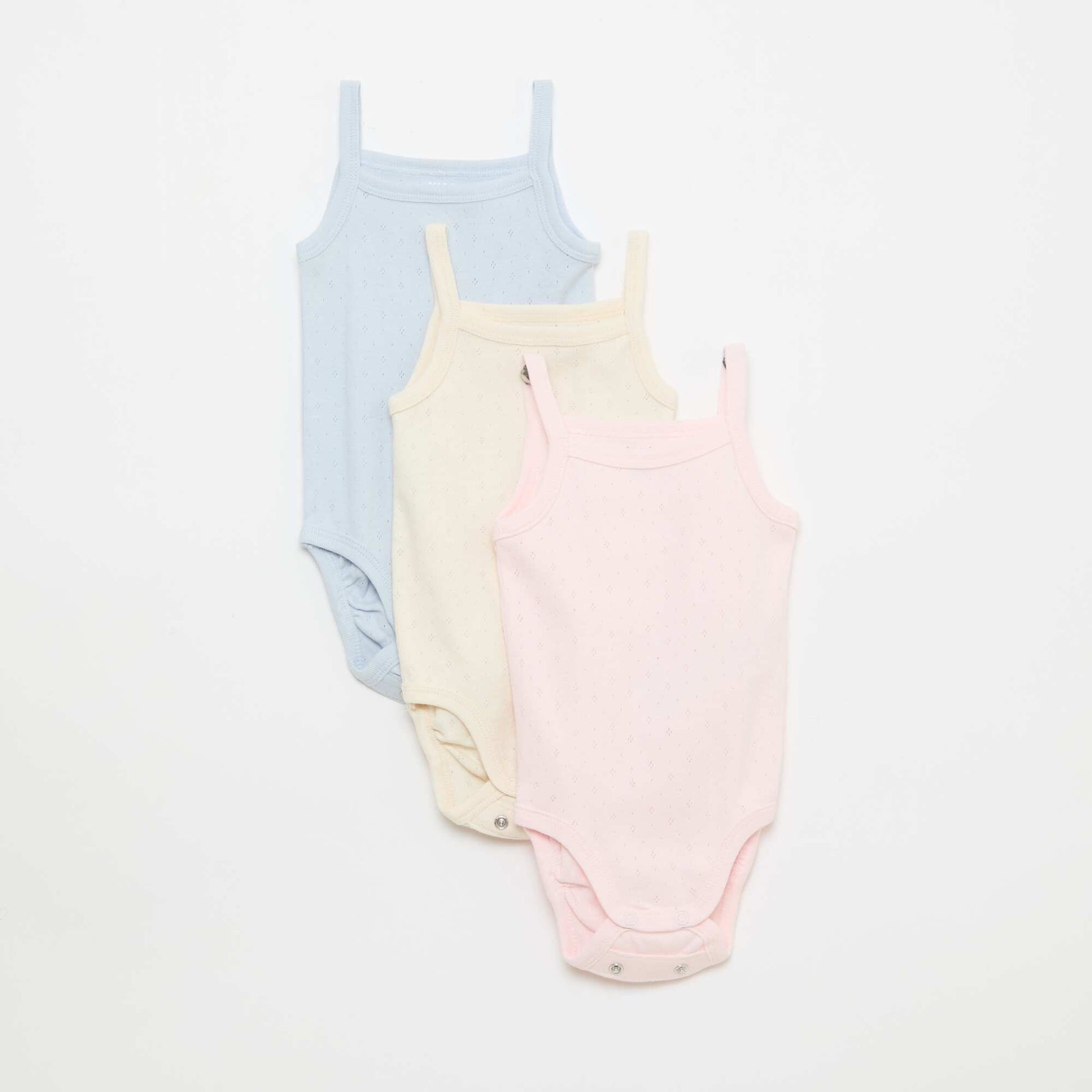 Strappy grow-with-them bodysuits - Pack of 3 PINK