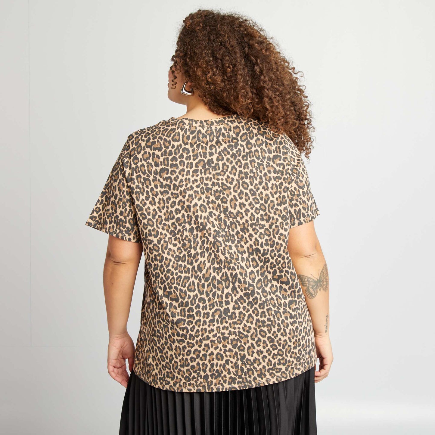 Short-Sleeved T-Shirt with Print BEIGE